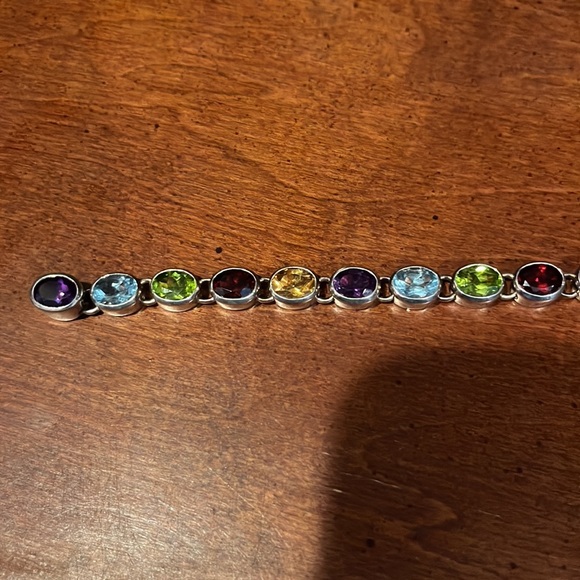 QVC Sterling Silver 18 cttw Bezel Set Multi Gemstone Bracelet - Picture 9 of 10
